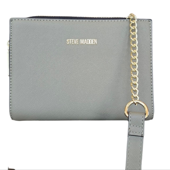 Steve Madden Green Faux Leather Multi Compartment Crossbody Handbag - Picture 1 of 14